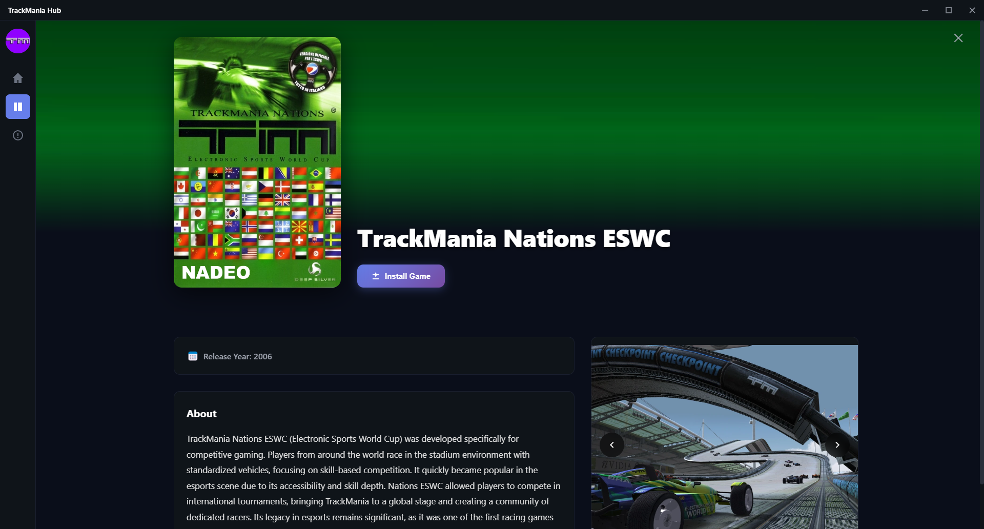 TrackMania Hub - Détail Nations ESWC